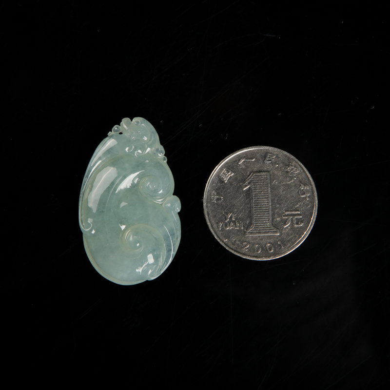 缅甸油青种翡翠吊坠-红掌柜