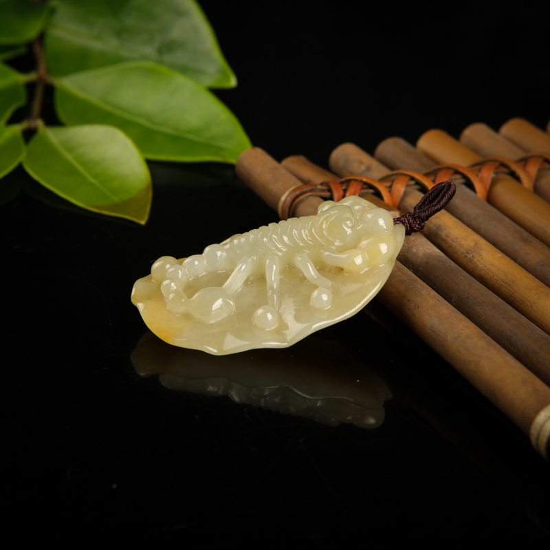 缅甸糯种黄翡富甲天下吊坠-红掌柜
