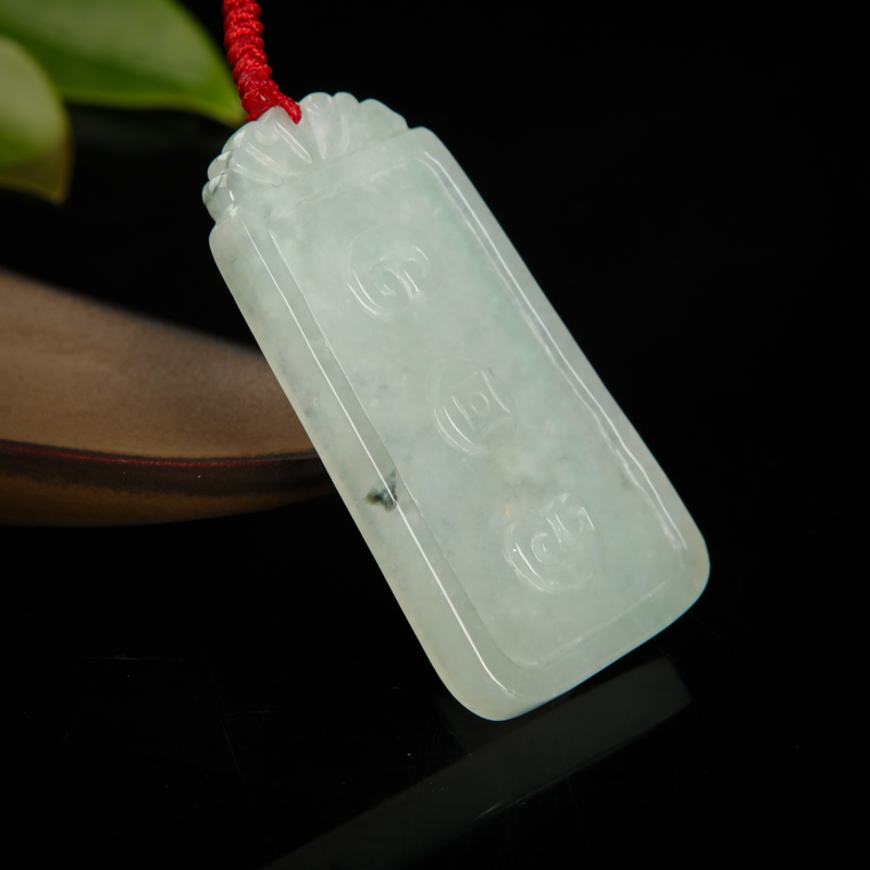 缅甸天然糯种翡翠鱼跃龙门吊坠-红掌柜