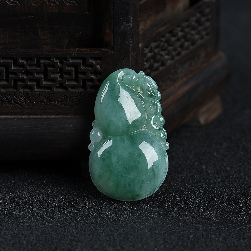 糯种飘花翡翠福禄吊坠-红掌柜