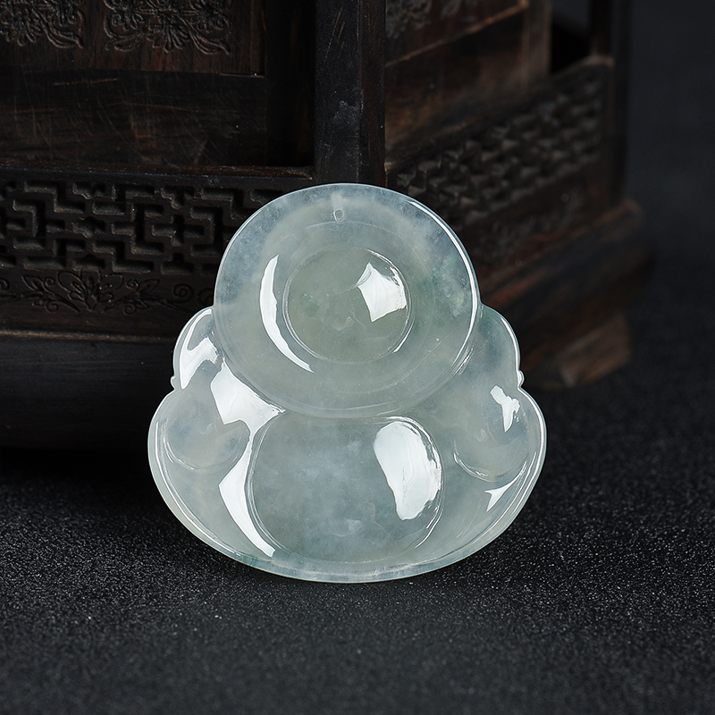 翡翠弥勒佛吊坠-红掌柜