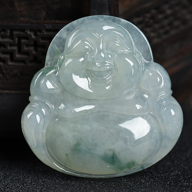 翡翠弥勒佛吊坠-红掌柜