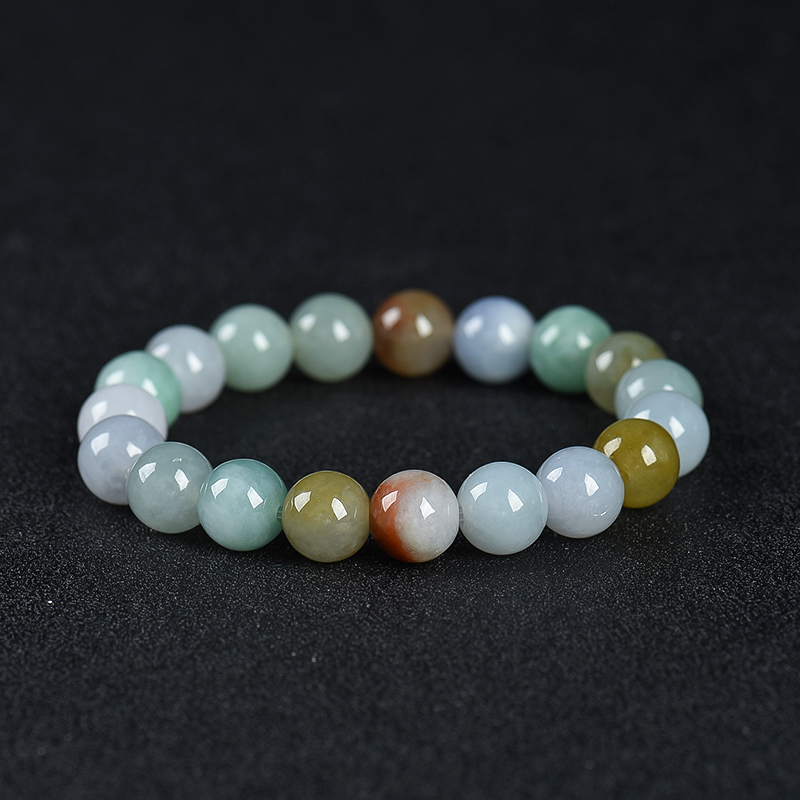 糯种福禄寿翡翠单圈手串-红掌柜