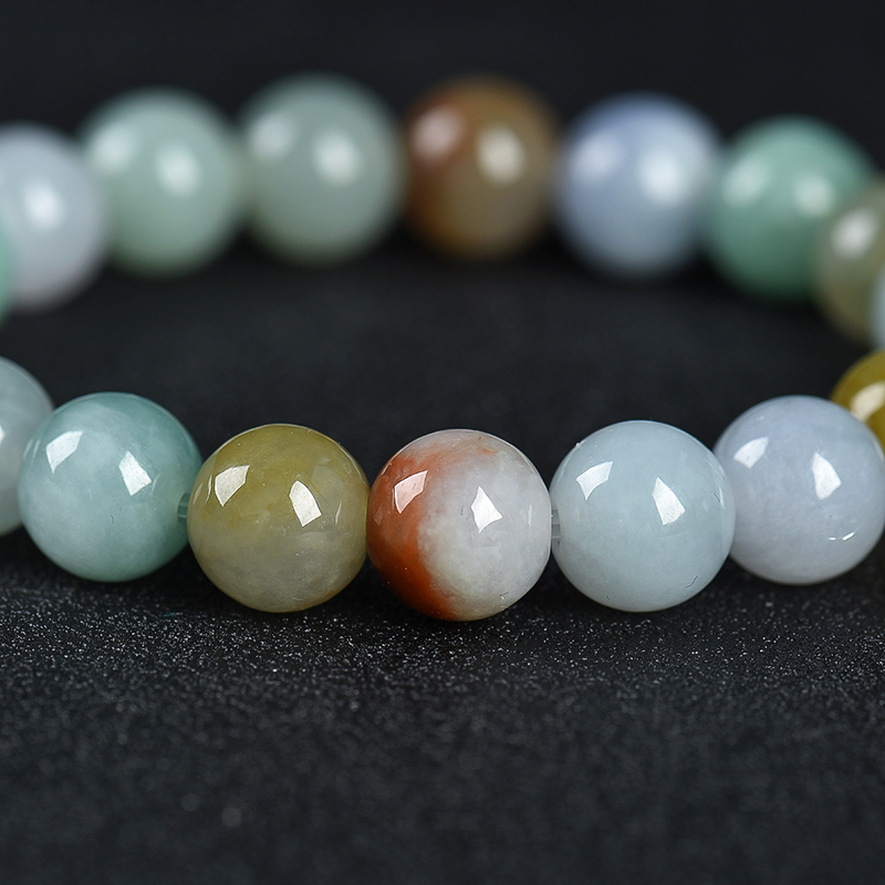 福禄寿翡翠单圈手串-红掌柜