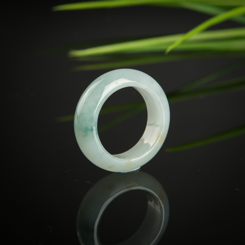 缅甸天然糯种飘花翡翠戒指-红掌柜