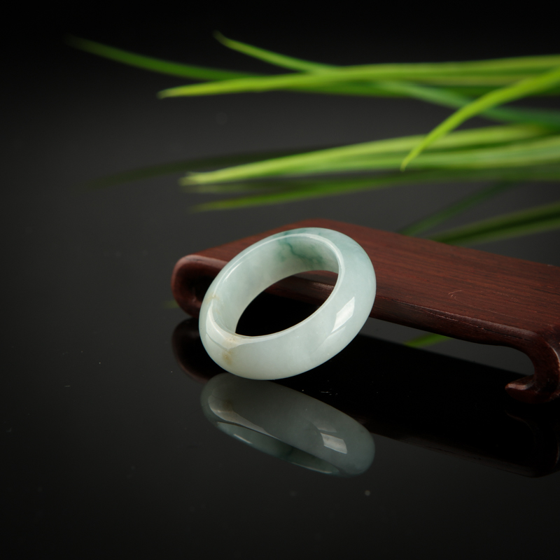 缅甸糯种飘花翡翠戒指-红掌柜