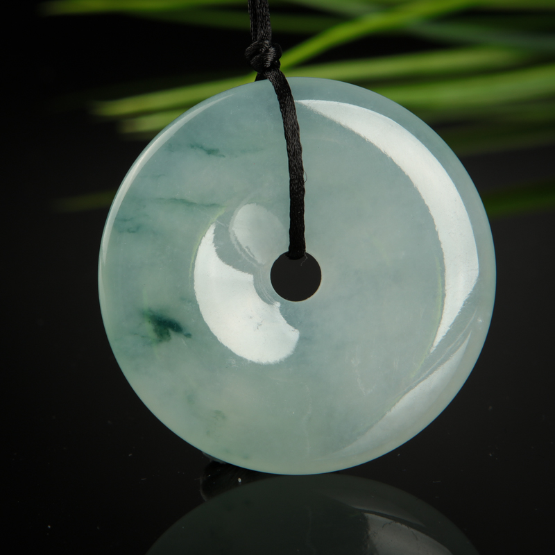 缅甸天然糯冰种飘花翡翠吊坠-红掌柜