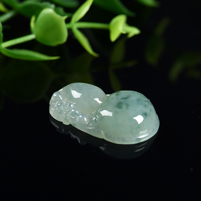 缅甸天然糯种翡翠葫芦吊坠-红掌柜