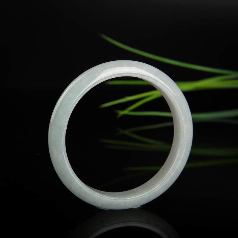 缅甸天然豆种翡翠手镯-红掌柜