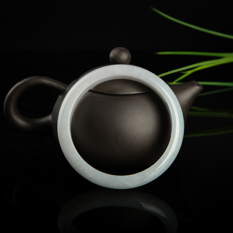 豆种翡翠手镯-红掌柜