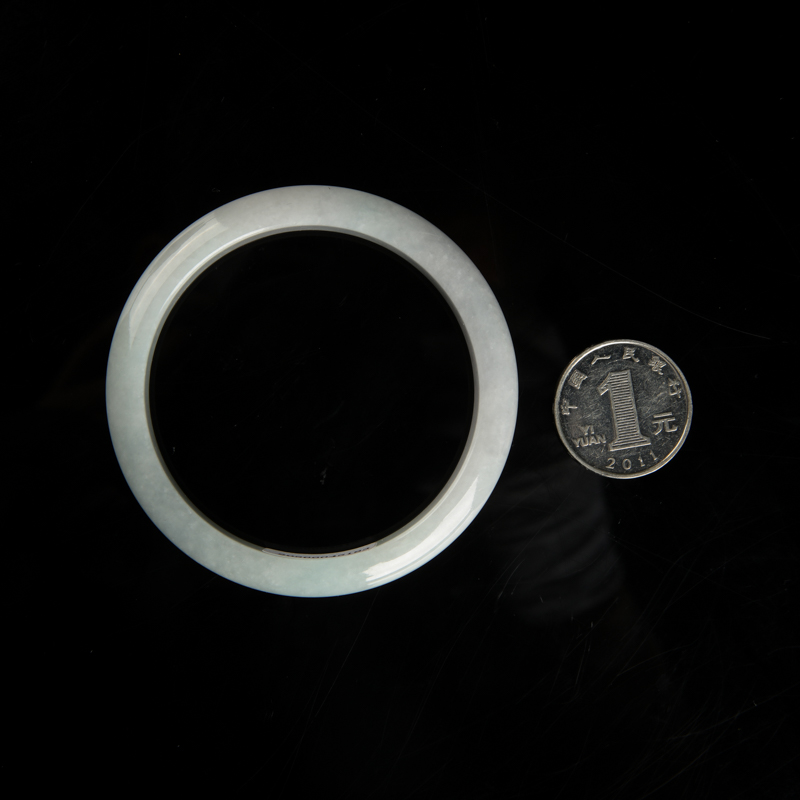 豆种翡翠手镯-红掌柜