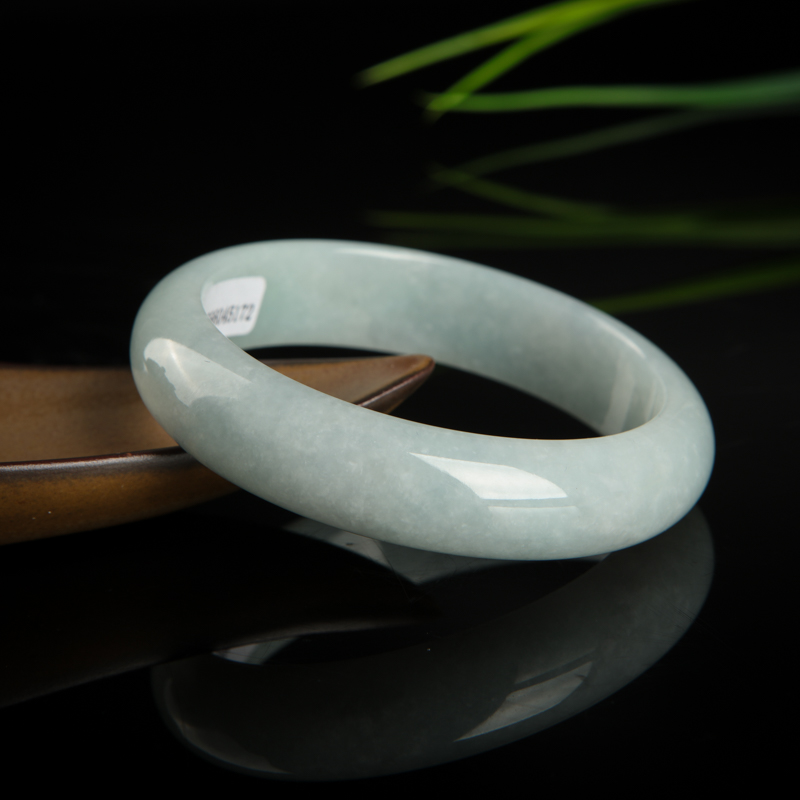 豆种翡翠手镯-红掌柜