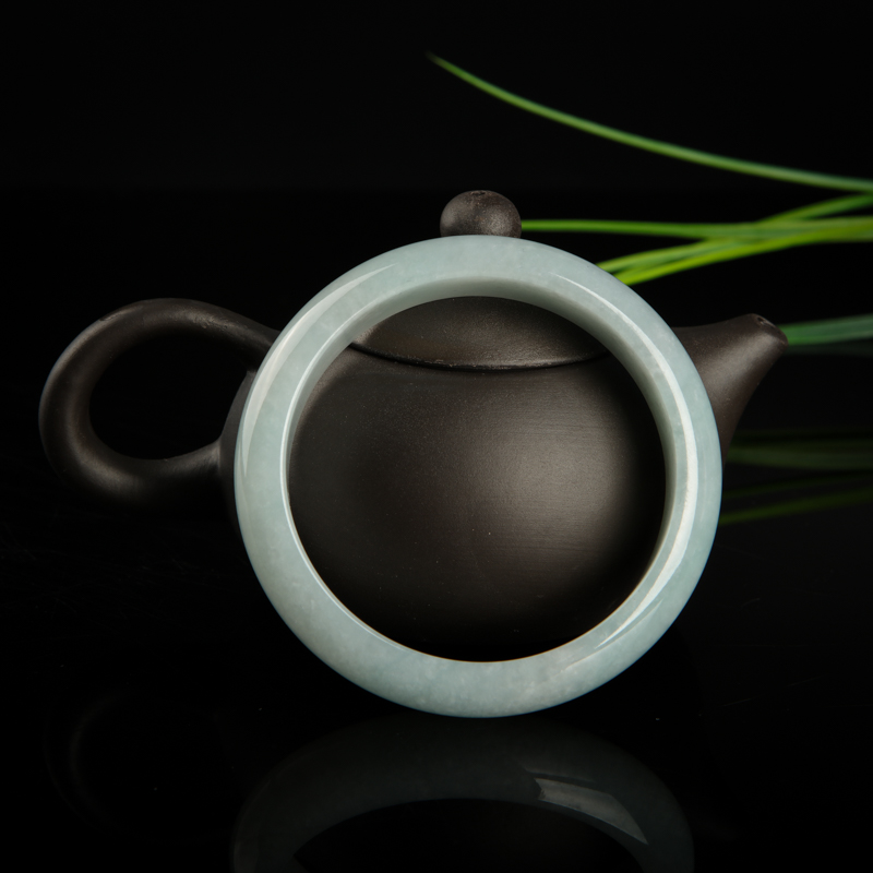 天然豆种翡翠手镯-红掌柜