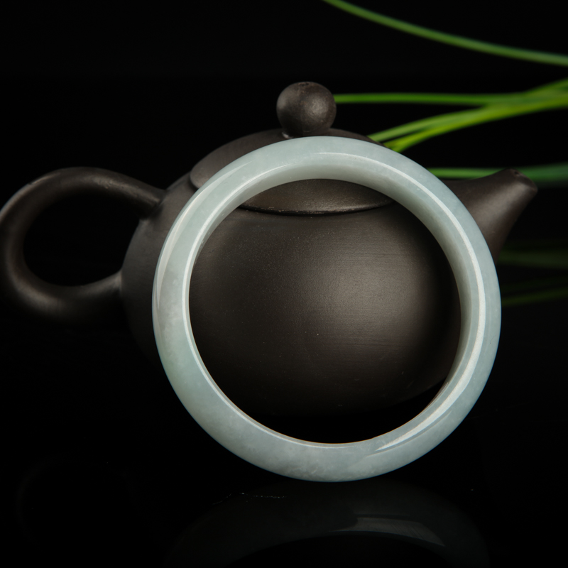 缅甸豆种翡翠手镯-红掌柜