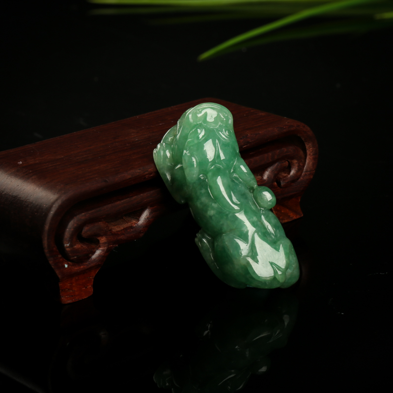 深绿翡翠貔貅吊坠-红掌柜