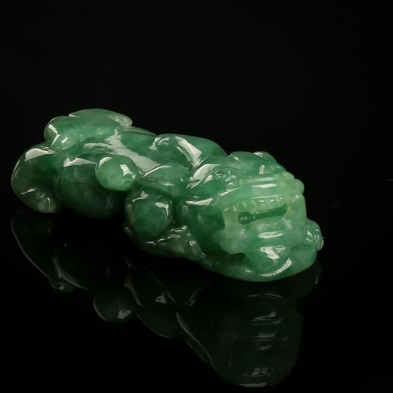 天然深绿翡翠貔貅吊坠-红掌柜