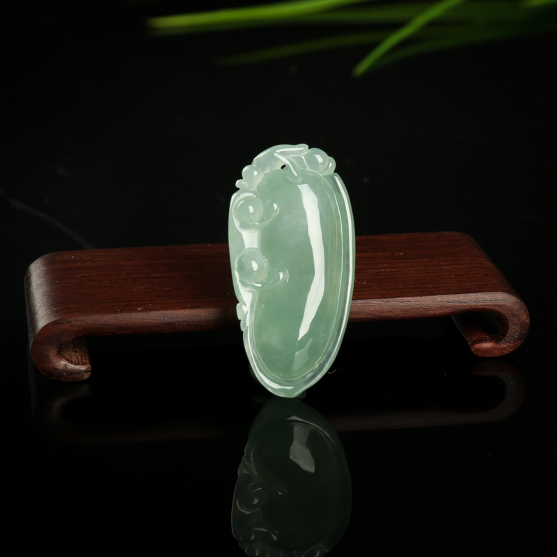 天然翡翠福寿如意吊坠-红掌柜
