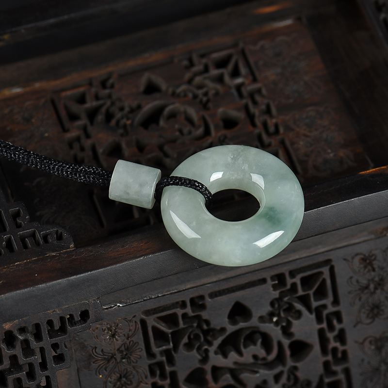 天然翡翠平安扣吊坠-红掌柜