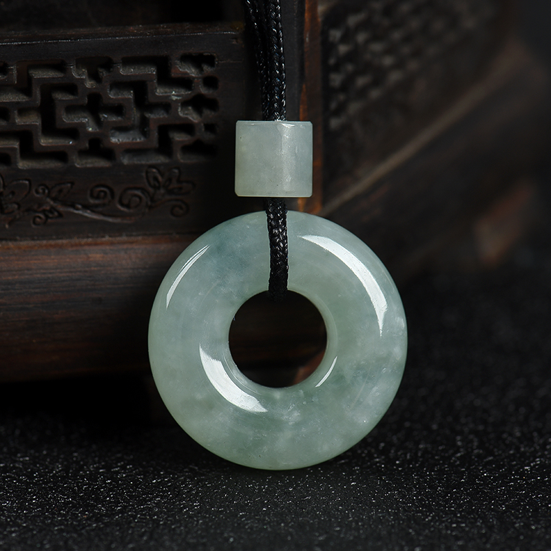 天然翡翠平安扣吊坠-红掌柜