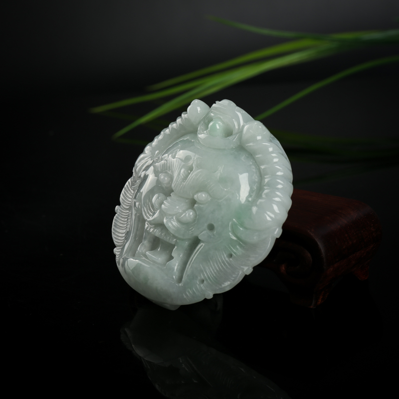 糯种翡翠瑞兽皮带扣-红掌柜