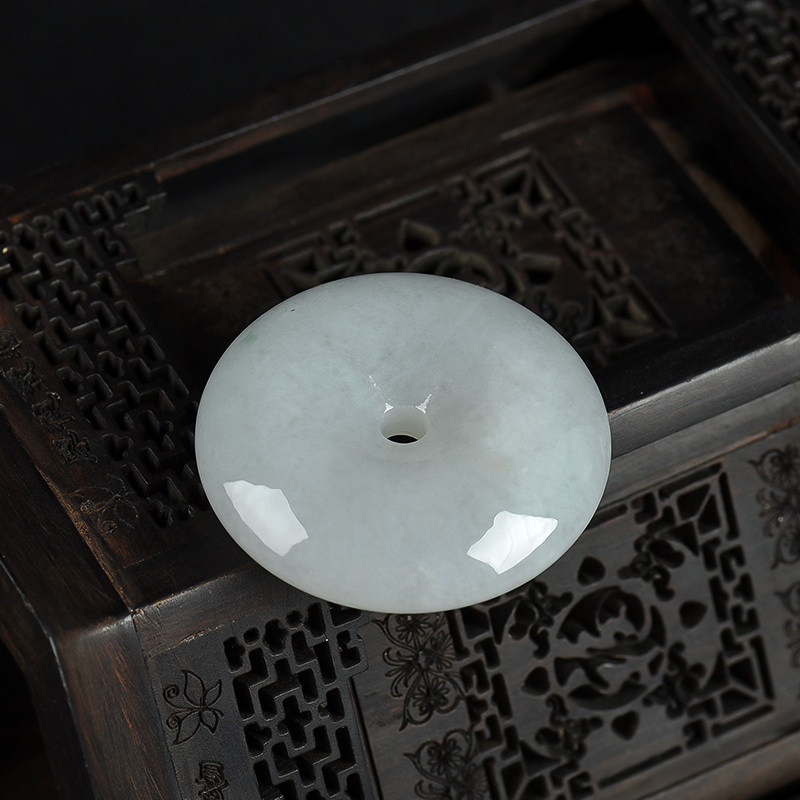 缅甸天然豆种翡翠吊坠-红掌柜