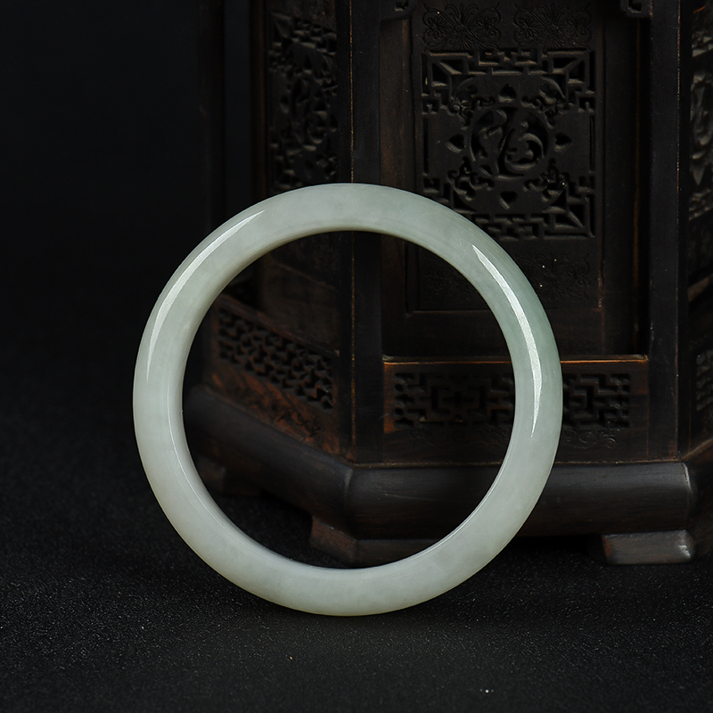 缅甸豆种翡翠手镯-红掌柜