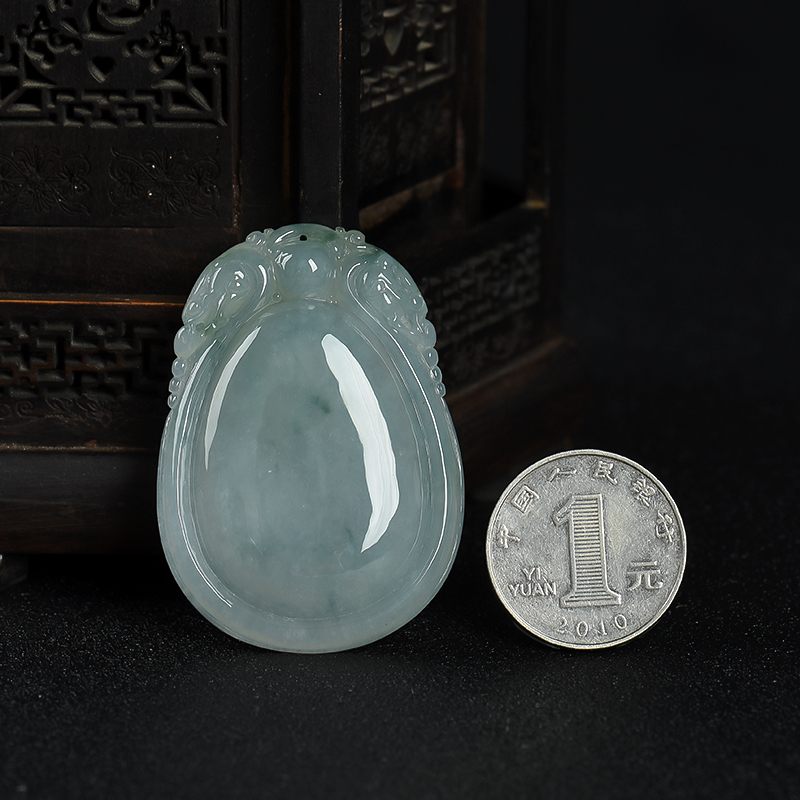 糯种飘花翡翠吊坠-红掌柜