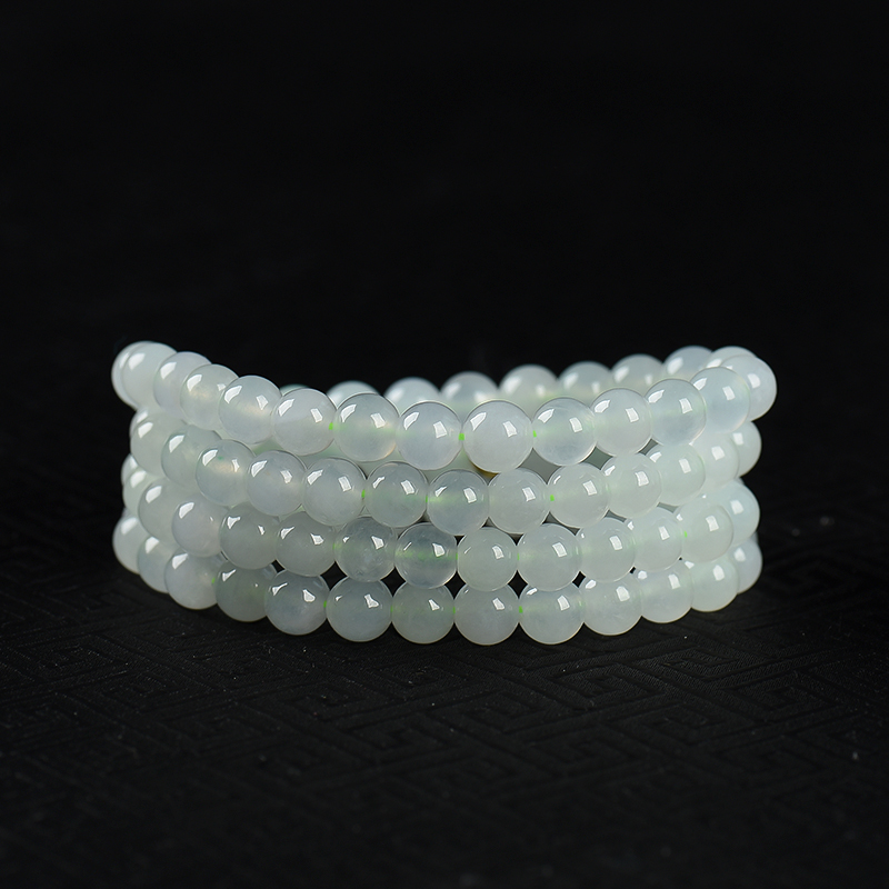 缅甸天然糯冰种翡翠项链-红掌柜