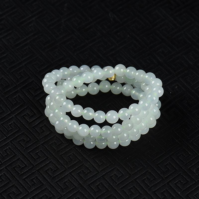 天然糯冰种翡翠项链-红掌柜