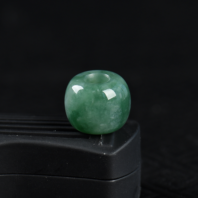 缅甸天然糯种蓝绿翡翠路路通吊坠-红掌柜