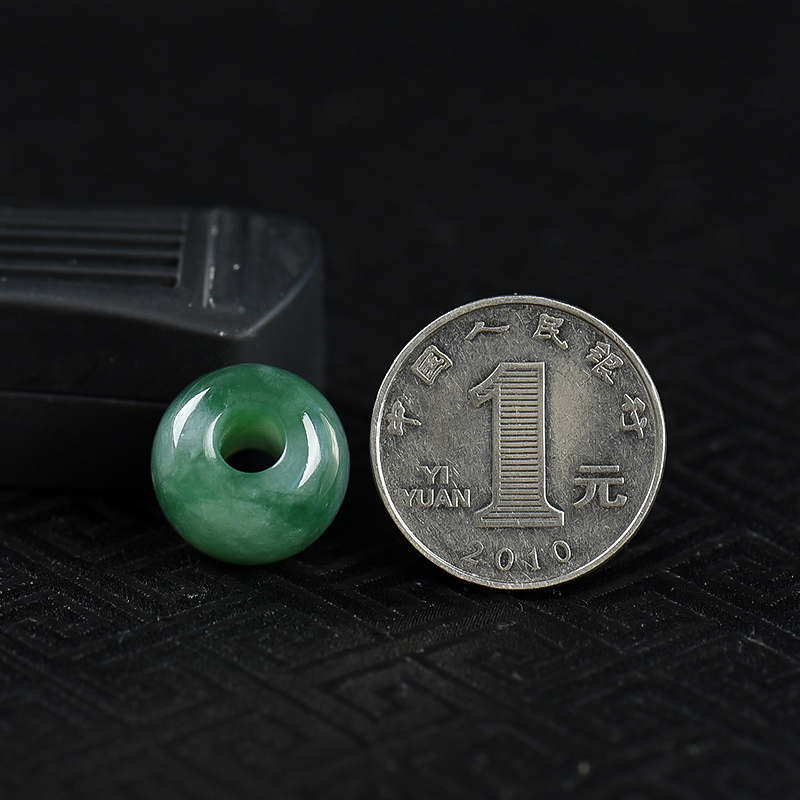 糯种蓝绿翡翠吊坠-红掌柜