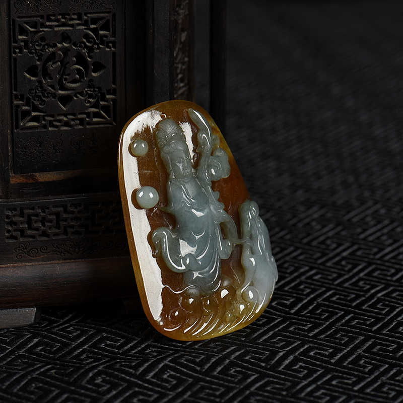 黄翡观音吊坠-红掌柜