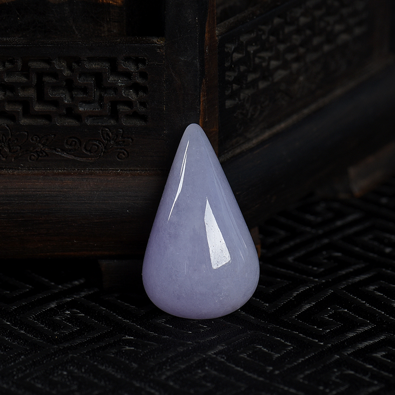 糯种紫罗兰翡翠水滴吊坠-红掌柜