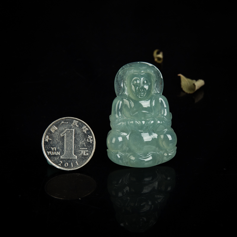 糯冰种晴水翡翠吊坠-红掌柜