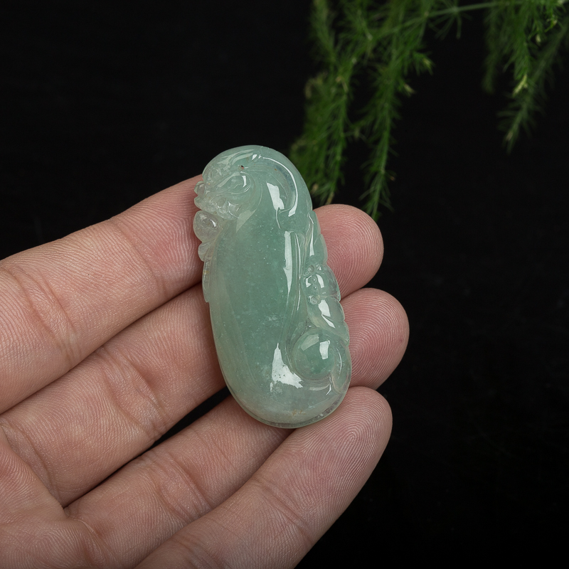 缅甸翡翠福寿吊坠-红掌柜