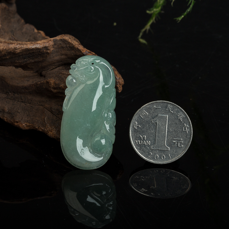 缅甸天然翡翠福寿吊坠-红掌柜