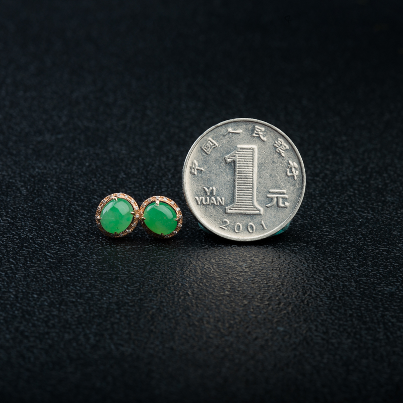 天然翡翠耳钉-红掌柜