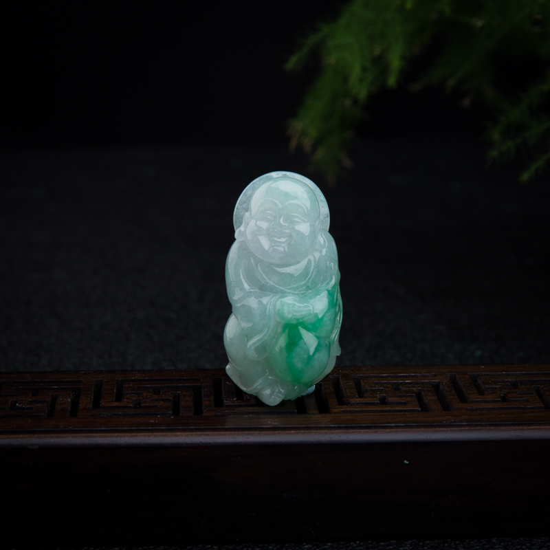 糯种飘翠翡翠悬壶济世吊坠-红掌柜