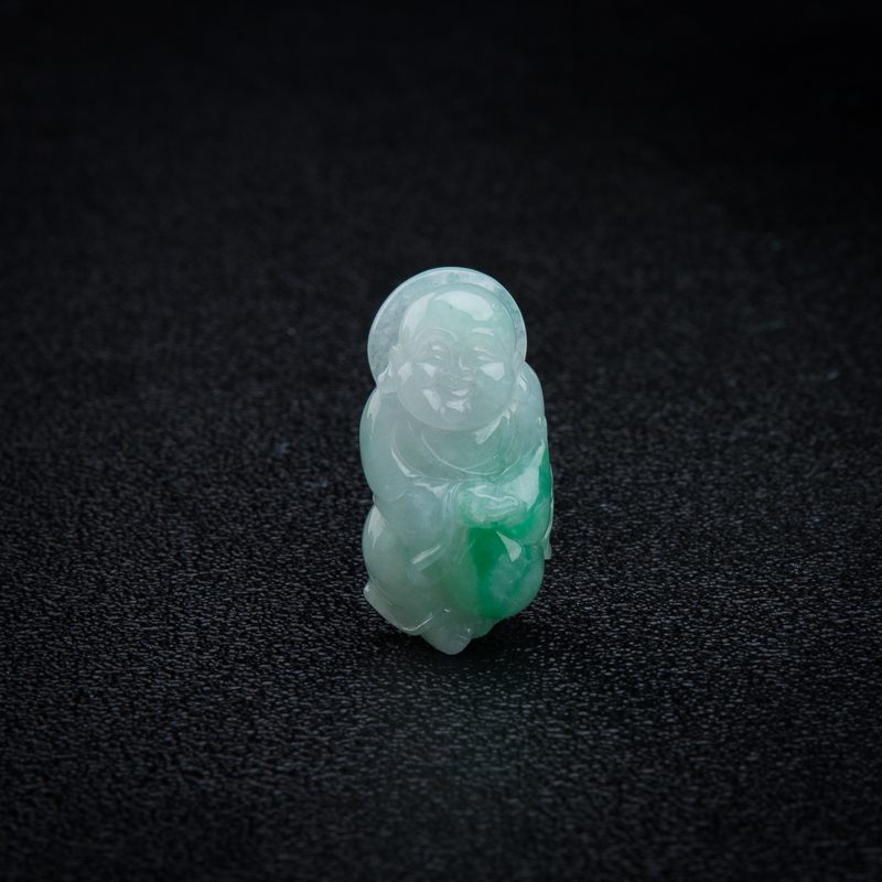 缅甸天然翡翠悬壶济世吊坠-红掌柜