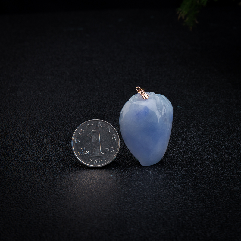 天然翡翠寿桃挂坠-红掌柜