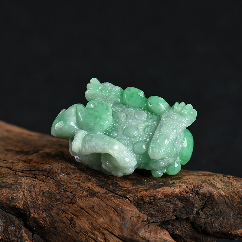 天然豆种苹果绿翡翠吊坠-红掌柜