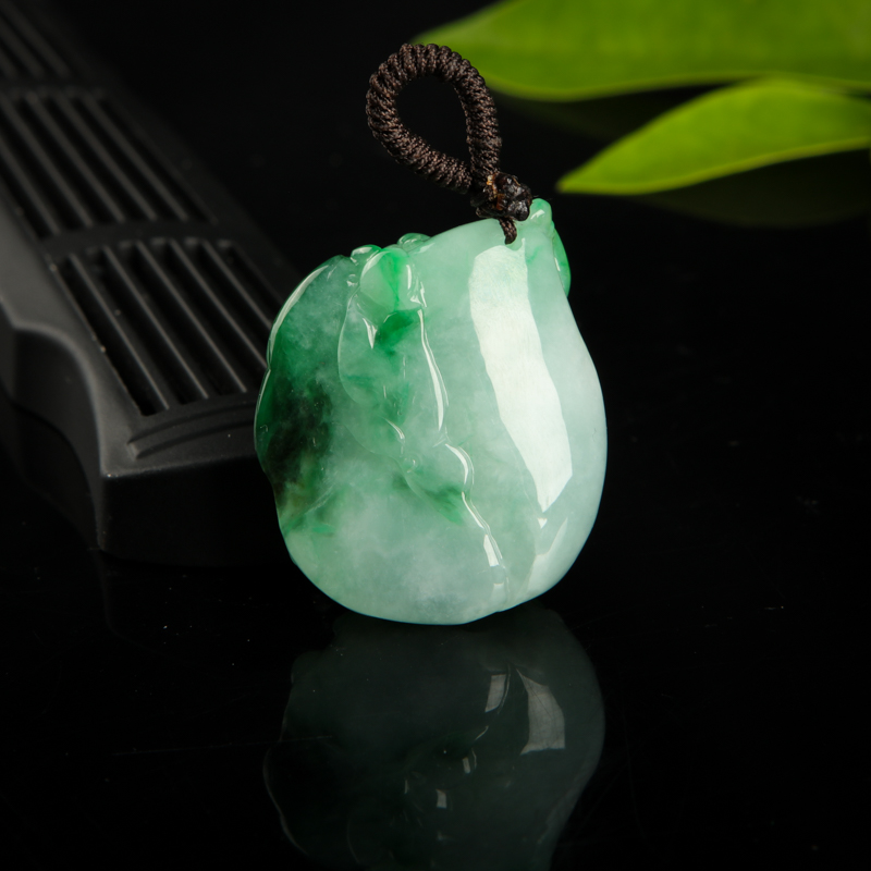 天然翡翠福如东海吊坠-红掌柜