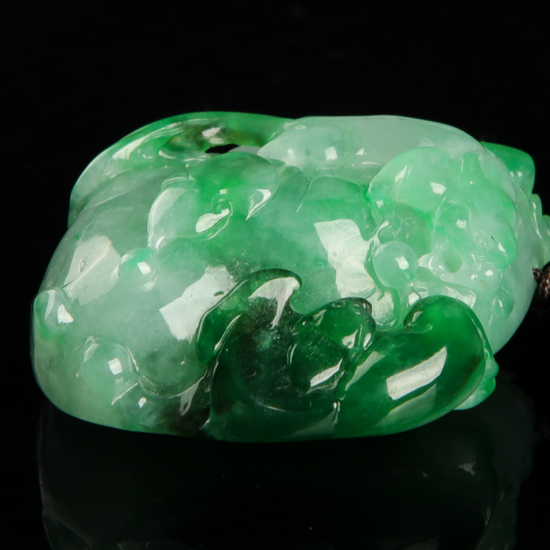 糯种飘翠翡翠福如东海挂坠-红掌柜