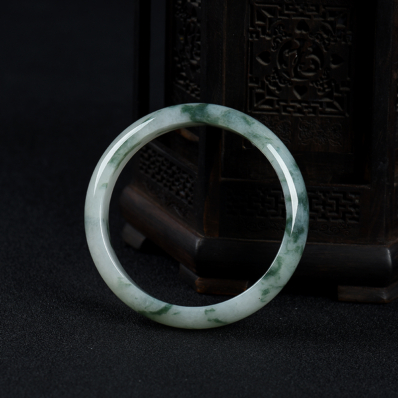 飘花翡翠手镯-红掌柜