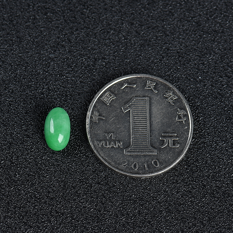 缅甸翠绿翡翠戒面-红掌柜