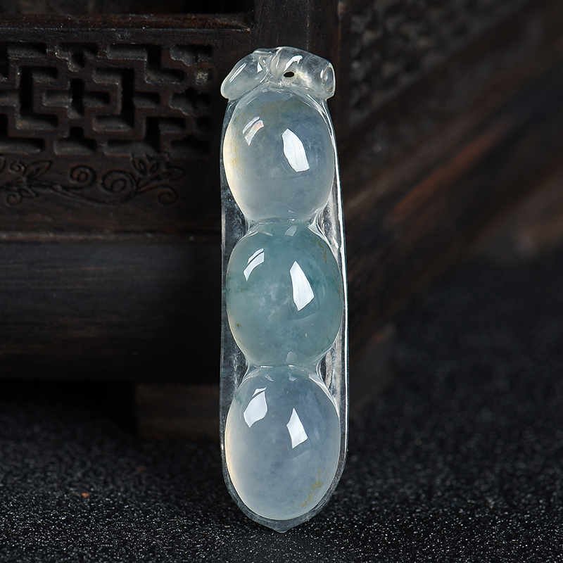 缅甸天然糯种飘花翡翠吊坠-红掌柜