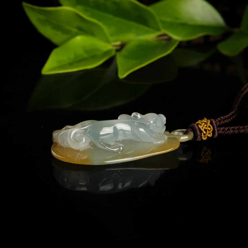 天然黄翡貔貅吊坠-红掌柜