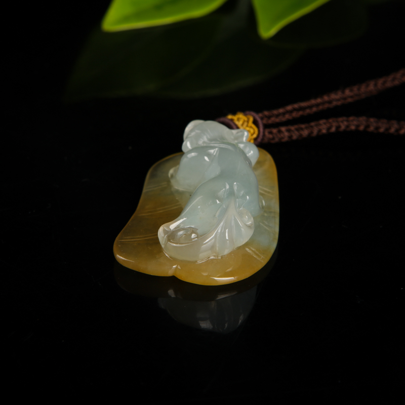 缅甸黄翡貔貅吊坠-红掌柜