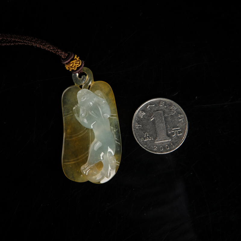 缅甸天然黄翡貔貅吊坠-红掌柜