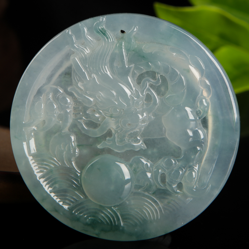 缅甸翡翠辰龙吊坠-红掌柜